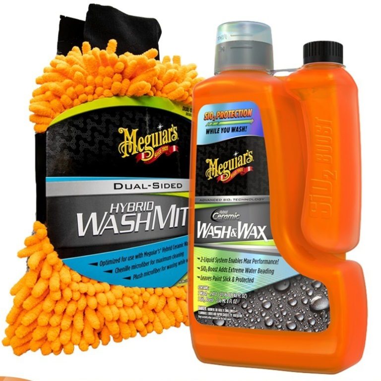 Meguiars Hybrid Ceramic Wash n Wax & Dual Sided Mitt, Shampoo+Washmitt - Coating Mobil Jakarta Barat