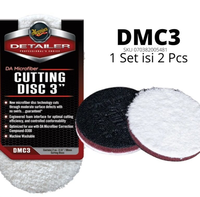 Meguiars Meguiar’s Microfiber DA Cutting Disc Pad 3” inch 3inch DMC3 - Coating Mobil Jakarta Barat